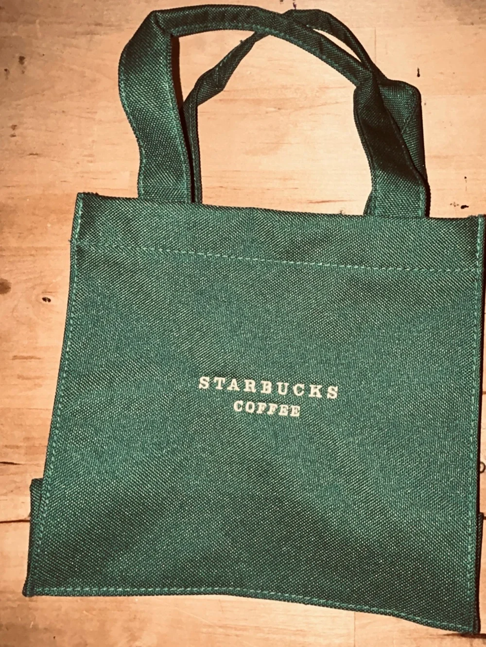 Starbucks tote lunch bag new Green With “Starbucks” White Letters 8x8x4” Canvas